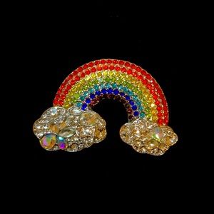 Rainbow Brooch with clouds